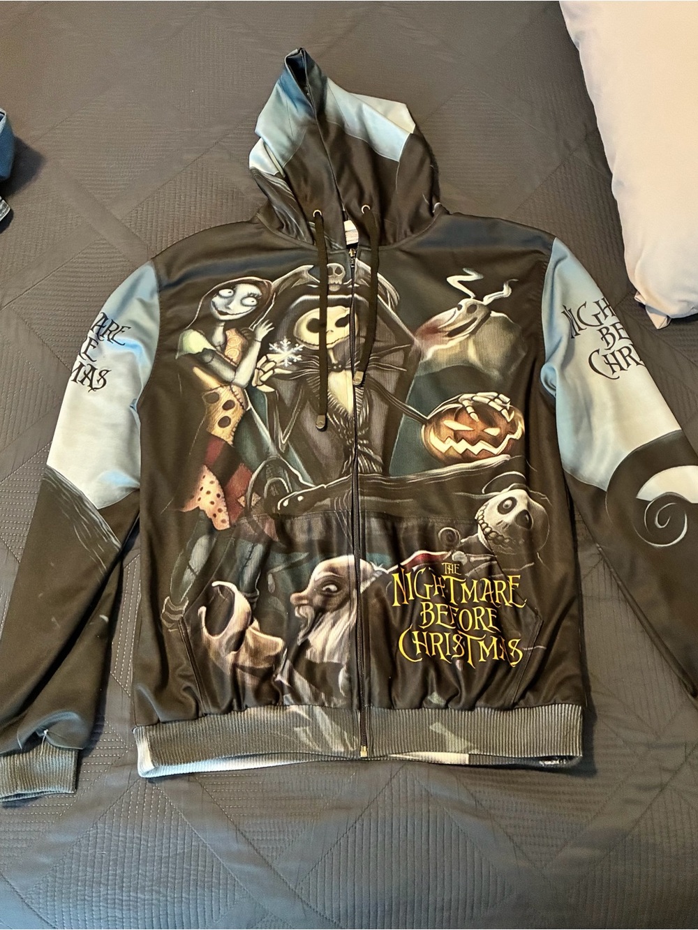 The Nightmare Before Christmas Black Graphic Zip-Up Hoodie Jacket